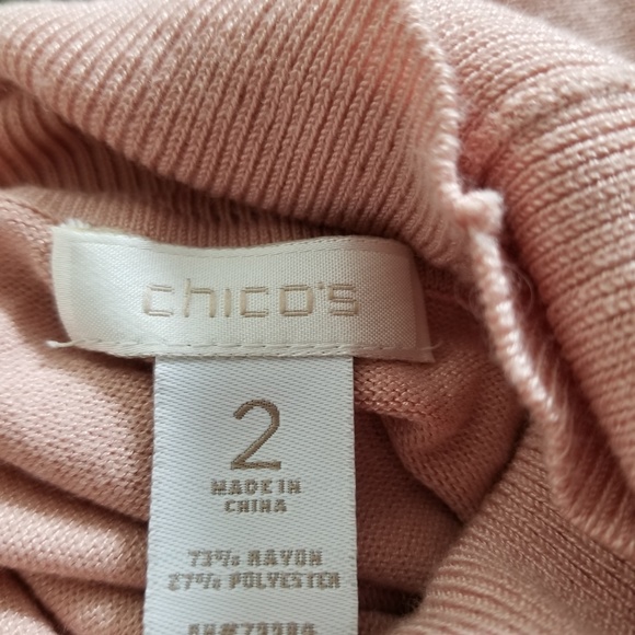 Chico's Turtleneck Salmon Pink Size 2 - Picture 3 of 4
